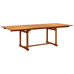 Berkfield Home Garden Dining Table (160-240)x100x75 cm Solid Acacia Wood in Brown - thumbnail 2