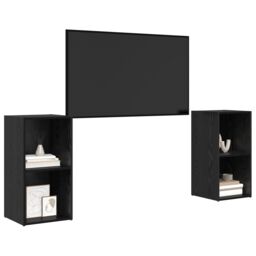 Berkfield Home with Shelf with Storage 2 pcs Black oak 72 x 35 x 36.5 cm Engineered wood - thumbnail 3