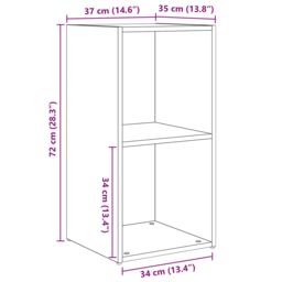 Berkfield Home with Shelf with Storage 2 pcs Black oak 72 x 35 x 36.5 cm Engineered wood - thumbnail 9
