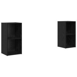 Berkfield Home with Shelf with Storage 2 pcs Black oak 72 x 35 x 36.5 cm Engineered wood - thumbnail 2
