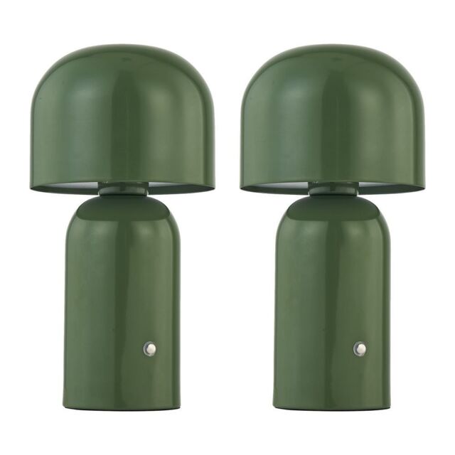 First Choice Lighting Christina - Sage Green LED Rechargeable Touch Table Lamps Twin Pack - image 1
