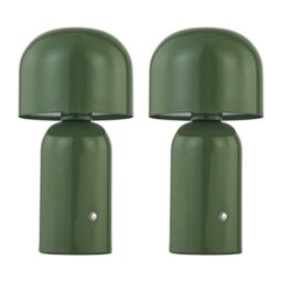 First Choice Lighting Christina - Sage Green LED Rechargeable Touch Table Lamps Twin Pack - thumbnail 1