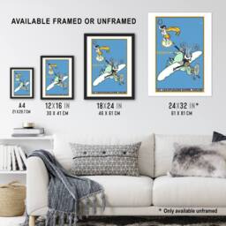 Artery8 The Aeroplegasus Motor Anzani Advert Jung Framed Wall Art Print in Blue - Size: A4 - thumbnail 3