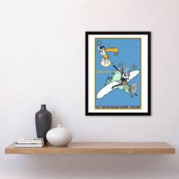 Artery8 The Aeroplegasus Motor Anzani Advert Jung Framed Wall Art Print in Blue - Size: A4 - thumbnail 4