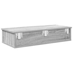 Berkfield Home Wall Shelf with Drawers Grey Sonoma 80x31x17 cm Engineered Wood - Size: 80 x 31 x 17 cm - thumbnail 6