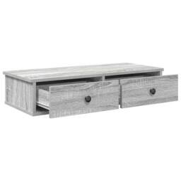 Berkfield Home Wall Shelf with Drawers Grey Sonoma 80x31x17 cm Engineered Wood - Size: 80 x 31 x 17 cm - thumbnail 7