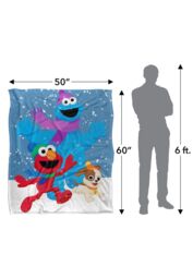 Sesame Street Furry Friends Forever Elmo Cookie Monster Snow Run Silky Touch Super Soft Throw Blanket 152 X 127 cm in White - thumbnail 5