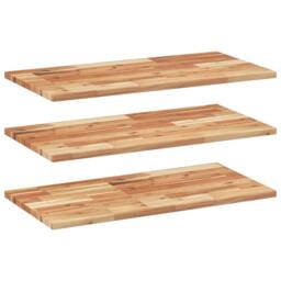 Berkfield Home Floating Shelves 3 pcs 80x40x2 cm Oil Finished Solid Wood Acacia in Brown - Size: 80 x 40 x 2 cm - thumbnail 2