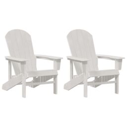 Berkfield Home Adirondack Chairs 2 pcs White 74x82x90 cm HDPE - Size: 74 x 82 x 90 cm - thumbnail 2