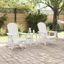 Berkfield Home Adirondack Chairs 2 pcs White 74x82x90 cm HDPE - Size: 74 x 82 x 90 cm - thumbnail 3