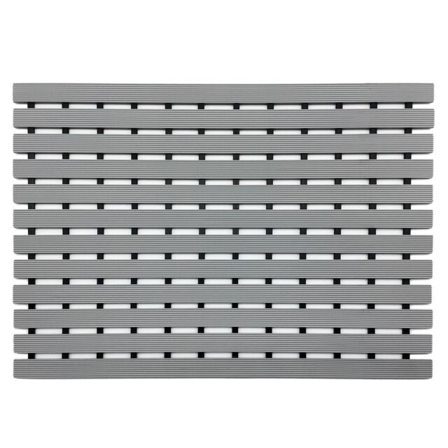 Nicoman PVC Duckboard Anti Slip Shower Mat Bath Mat 61cm x 43cm in Grey - Size: 61 cm x 43 cm - image 1