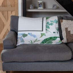 Benjamin Tate Design Green Leaves Blanket in Natural - Size: 120 cm x 150 cm - thumbnail 2