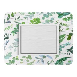 Benjamin Tate Design Green Leaves Blanket in Natural - Size: 120 cm x 150 cm - thumbnail 1
