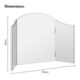 Beautify Trifold Dressing Table Mirror in Silver - thumbnail 6