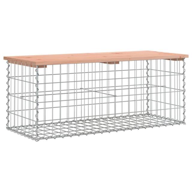 Berkfield Home Garden Bench Gabion Design 103x44x42 cm Solid Wood Douglas in Brown - Size: 103 x 44 x 42 cm - image 1