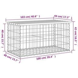 Berkfield Home Garden Bench Gabion Design 103x44x42 cm Solid Wood Douglas in Brown - Size: 103 x 44 x 42 cm - thumbnail 8