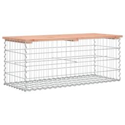 Berkfield Home Garden Bench Gabion Design 103x44x42 cm Solid Wood Douglas in Brown - Size: 103 x 44 x 42 cm - thumbnail 5