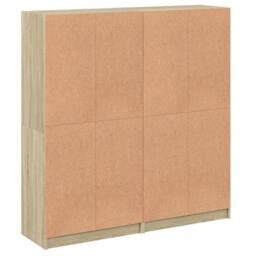 Berkfield Home Modern Bookcase with Doors Sonoma Oak 136x37x142 cm Engineered Wood in Light Tan - Size: 136 x 37 x 142 cm - thumbnail 9