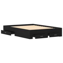 Berkfield Home Bed Frame with Drawers Black oak Engineered wood 160 x 200 cm - thumbnail 5