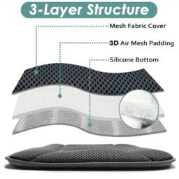 SPETLEK Car Seat Cushion Driver Seat Pillow Comfort Driving Support Pad in Black - Size: 120 cm x 135 cm - thumbnail 3