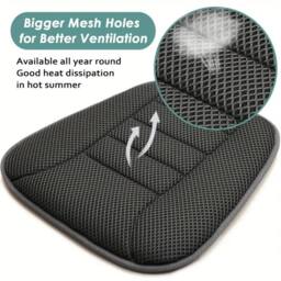SPETLEK Car Seat Cushion Driver Seat Pillow Comfort Driving Support Pad in Black - Size: 120 cm x 135 cm - thumbnail 5