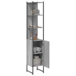 Berkfield Home Bathroom Cabinet Grey Sonoma 33x33x185.5 cm Engineered Wood - thumbnail 4