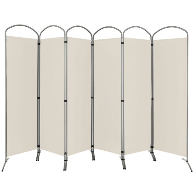 Costway 6 Panel Room Divider 188cm Folding Privacy Screen Portable Freestanding Divider in White - image 1