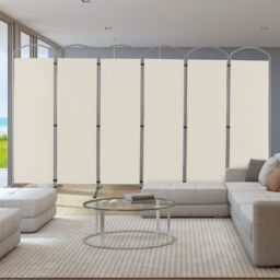 Costway 6 Panel Room Divider 188cm Folding Privacy Screen Portable Freestanding Divider in White - thumbnail 4