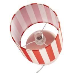 Happy Homewares Chic Pastel Pink Domed Table Lamp with Vertically Striped Fabric Shade - thumbnail 5