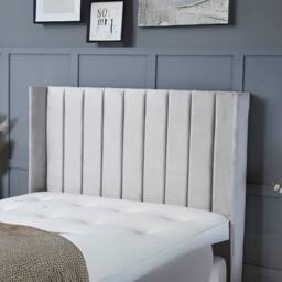 "BSSPOKE Zoe Ottoman Divan Bed Plush Velvet 54""Headboard &Footboard No Mattress in Taupe - Size: Single" - thumbnail 2