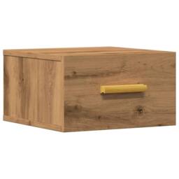 Berkfield Home Wall-mounted Bedside Cabinet Artisan Oak 35x35x20 cm in Brown - Size: 35 x 35 x 20 cm - thumbnail 1