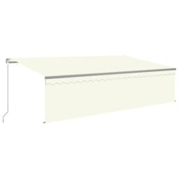 Berkfield Home Manual Retractable Awning with Blind 5x3m Cream in Beige - thumbnail 2