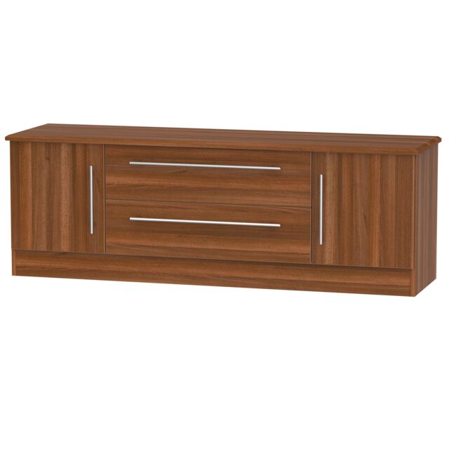 Ready Assembled 2 U Carlton 2 Door 2 Drawer Superwide TV Unit (Ready Assembled) in Walnut