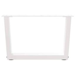 Berkfield Home Modern Dining Table Legs V-Shape 2 pcs White 50x(30-31.3) cm Steel - thumbnail 5