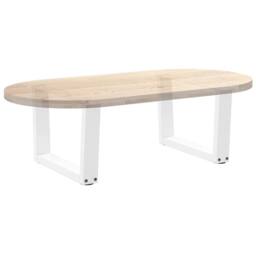 Berkfield Home Modern Dining Table Legs V-Shape 2 pcs White 50x(30-31.3) cm Steel - thumbnail 8