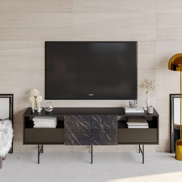 Decorotika Derin Modern Sideboard Cabinet in Black - image 1