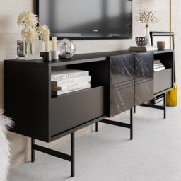 Decorotika Derin Modern Sideboard Cabinet in Black - thumbnail 3