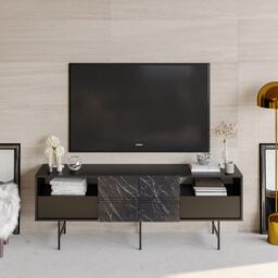 Decorotika Derin Modern Sideboard Cabinet in Black - thumbnail 1