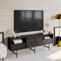 Decorotika Derin Modern Sideboard Cabinet in Black - thumbnail 2