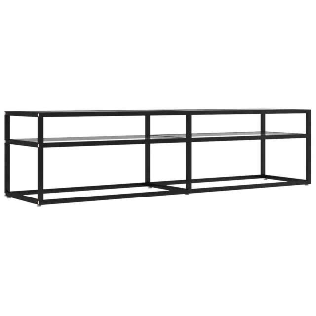 Berkfield Home TV Cabinet Transparent 160x40x40.5 cm Tempered Glass in Clear - image 1
