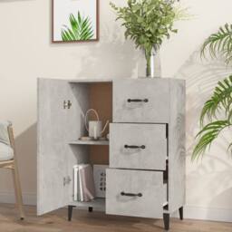 Berkfield Home Sideboard Concrete Grey 69.5x34x90 cm Engineered Wood - thumbnail 3