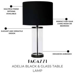 Pagazzi Adelia Black & Glass Table Lamp - thumbnail 6