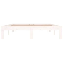 Berkfield Home Bed Frame White Solid Wood 135x190 cm Double - thumbnail 4