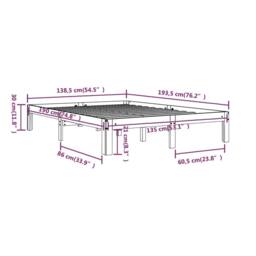 Berkfield Home Bed Frame White Solid Wood 135x190 cm Double - thumbnail 8