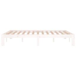 Berkfield Home Bed Frame White Solid Wood 135x190 cm Double - thumbnail 5