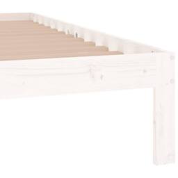Berkfield Home Bed Frame White Solid Wood 135x190 cm Double - thumbnail 6