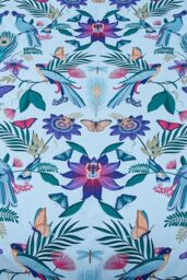 Catherine Lansfield 'Mya Tropical Floral' Reversible Duvet Cover Set in Duck Egg Blue - Size: Single - thumbnail 4