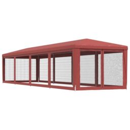 Berkfield Home Party Tent with 10 Mesh Sidewalls Red 3x12 m HDPE - thumbnail 5