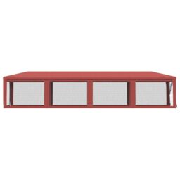 Berkfield Home Party Tent with 10 Mesh Sidewalls Red 3x12 m HDPE - thumbnail 4