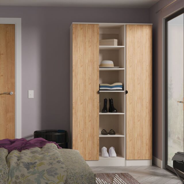 Ready Assembled 2 U Norway Tall 3 Door Robe with shelves (Ready Assembled) in Beige - Size: Large - image 1
